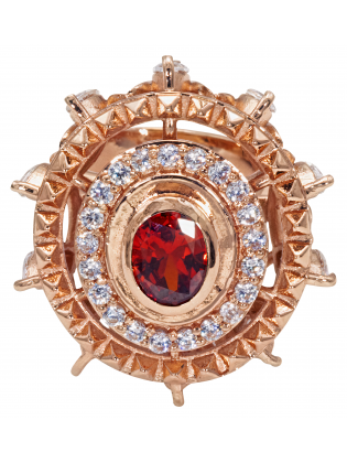Red Garnet Chandrakala Ring