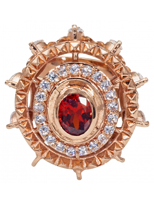 Red Garnet Chandrakala Ring